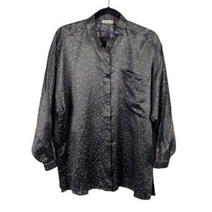 Vintage Toni Gard Dainty Floral Sparkly Button Down Size XL